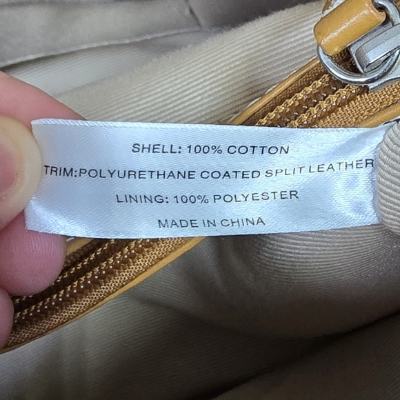 TALBOTS | POSTCARD RESORT CRUISE LARGE TRAVEL SATCHEL COTTON CANVAS VEGAN BAG - Picture 15 of 16